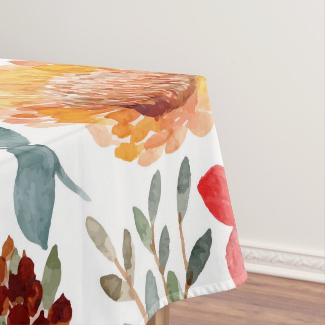 Watercolor floral tablecloth (In Situ)