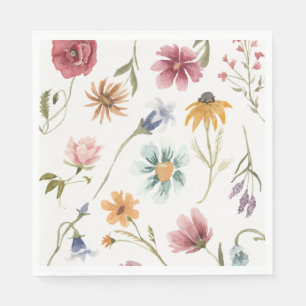 Watercolor Floral Tea Napkins