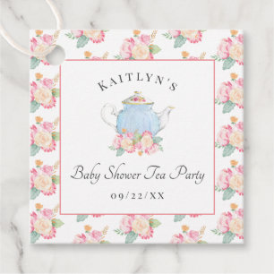 Watercolor Floral Tea Party   Baby Shower Favour Tags