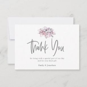 Watercolor Floral Thank you 3 Photo Collage Card