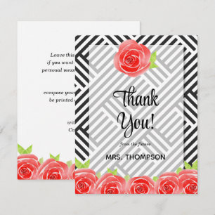 Watercolor Floral Thank You Card