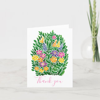 Watercolor Floral Thank you Card