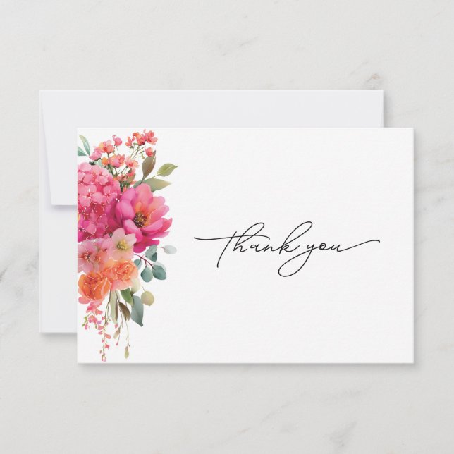 Watercolor Floral Thank You Card (Front)