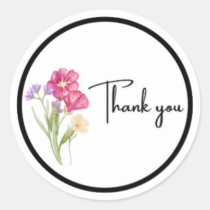 Watercolor Floral “Thank You” Sticker