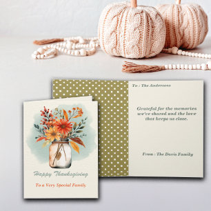 Watercolor Floral Thanksgiving Personalize Card
