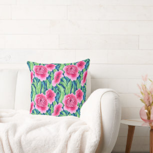 Watercolor Floral Throw Pillow