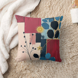 Watercolor Floral Throw Pillow - Elegant Modern Bo