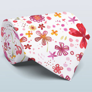 Watercolor Floral Tie