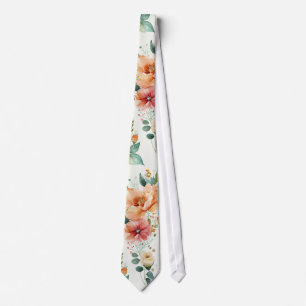 Watercolor floral Tie