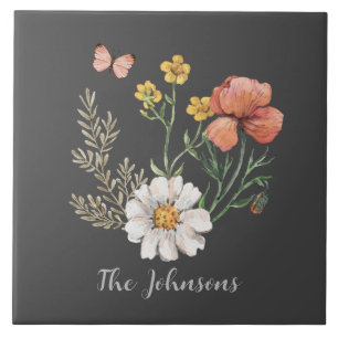 Watercolor Floral  Tile