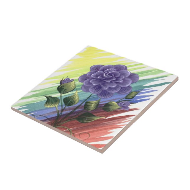 Watercolor Floral Tile 1 (Side)