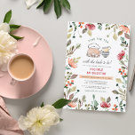 Watercolor Floral Time For Tea Bridal Shower  Postcard<br><div class="desc">This lovely wedding shower design featuring a border of hand-painted blush pink watercolor flowers and greenery. There is an illustration of a teapot and a sweet stack of teacups. There is a little rhyme that reads "Time for tea with the bride-to-be!" with the bride's name in big rustic capitals. The...</div>