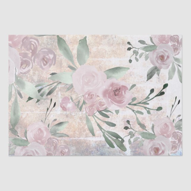 watercolor floral  tissue paper (Front)