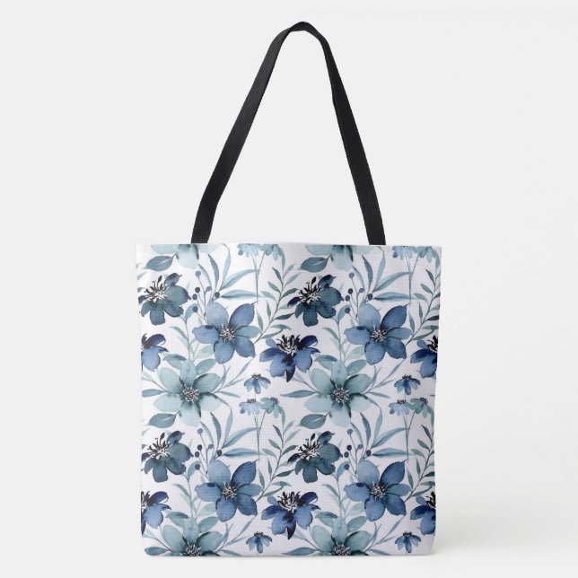 Watercolor Floral Tote Bag (Front)