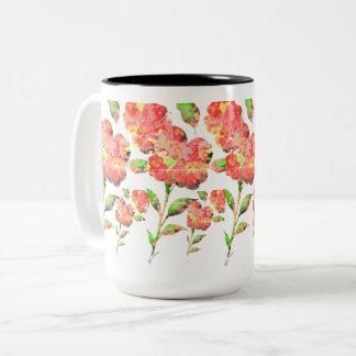 Watercolor Floral  Two-Tone Coffee Mug