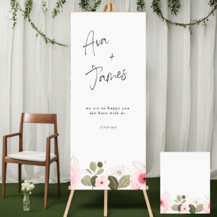 Watercolor Floral Vertical Banner for Weddings"