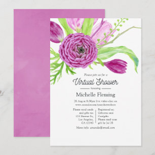 Watercolor Floral Virtual Baby Shower Invitation