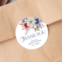 Watercolor Floral Watercolor Thank You Sticker
