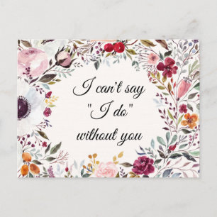 Watercolor Floral Wedding Bridesmaid Proposal Card