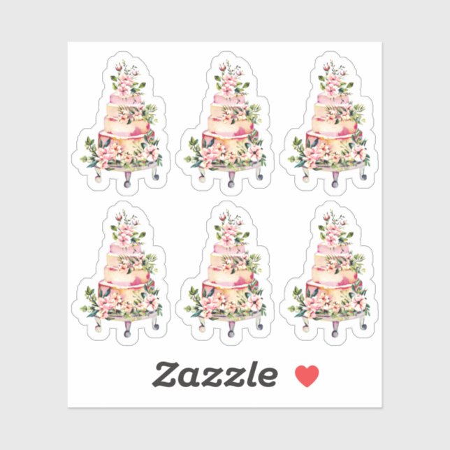 Watercolor Floral Wedding Cake Bakery Planner (Sheet)