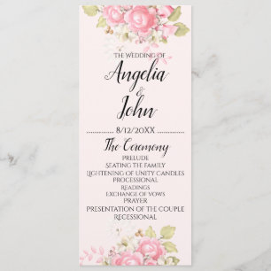 Watercolor Floral Wedding Cermony Programme