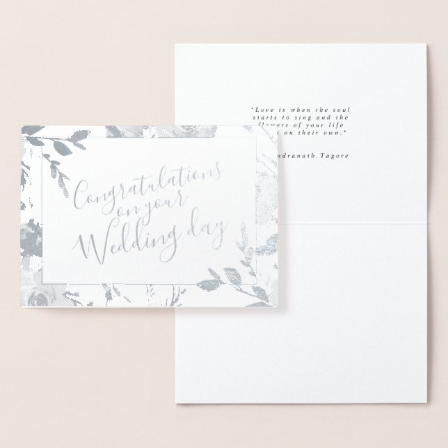 Watercolor Floral Wedding Congratulations Foil Card (Display)