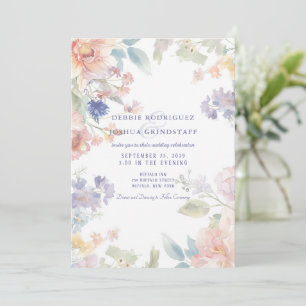 Watercolor Floral Wedding Invitation 