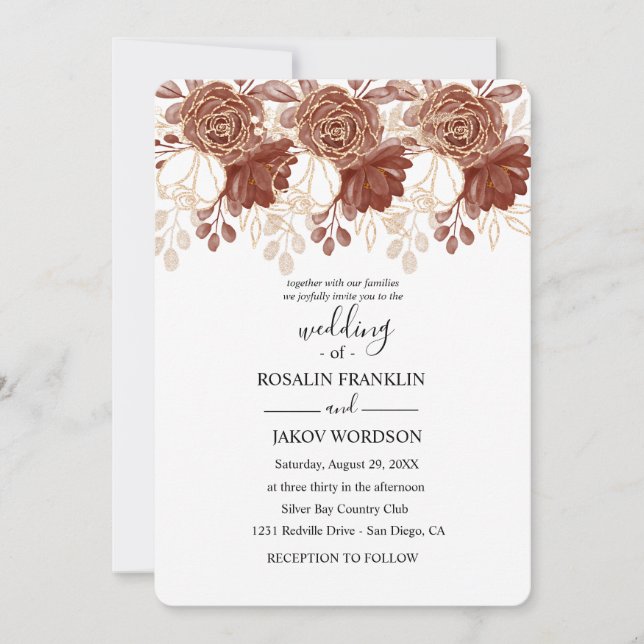 watercolor floral wedding Invitation (Front)