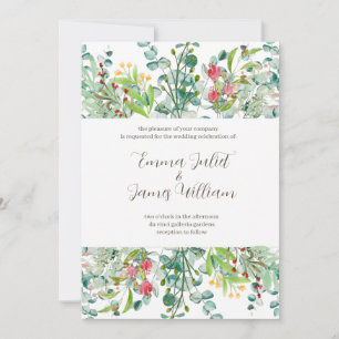 Watercolor Floral Wedding Invitation