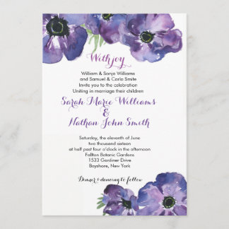 Watercolor Floral Wedding Invitation