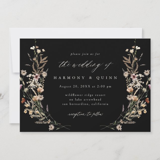 Watercolor Floral Wedding Invitation (Front)