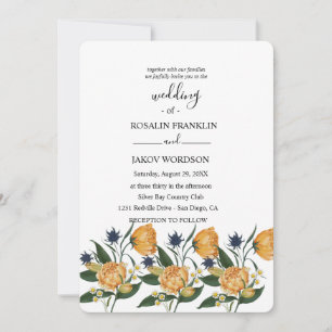 watercolor floral wedding Invitation