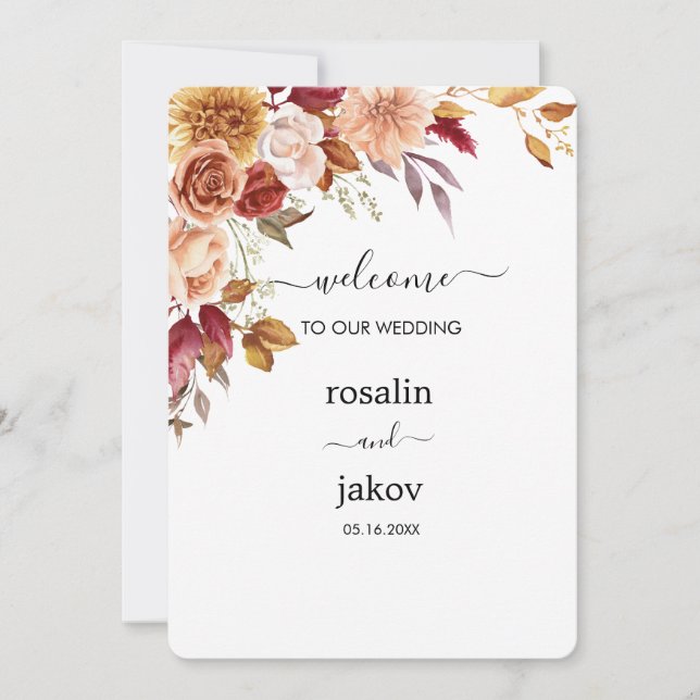 watercolor floral wedding invitation (Front)