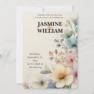 🎨 Watercolor Floral Wedding Invitation 💐💍