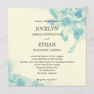 Watercolor Floral Wedding Invitation