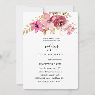 watercolor floral wedding Invitation
