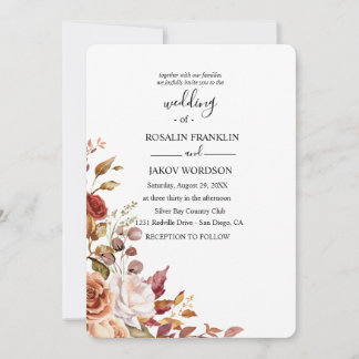 watercolor floral wedding Invitation