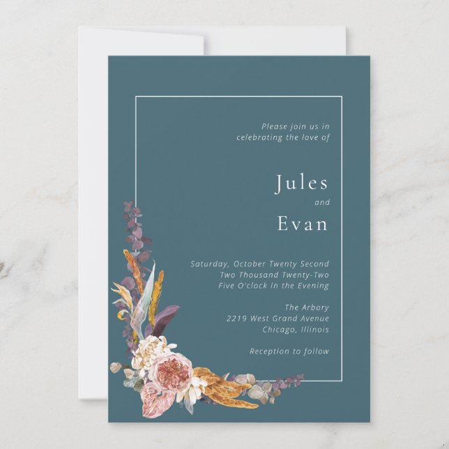 Watercolor Floral Wedding Invitation (Front)