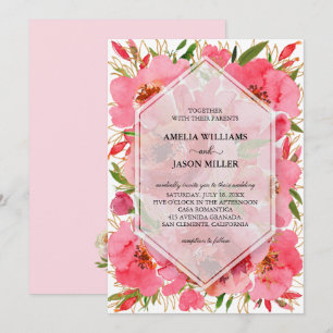 Watercolor Floral Wedding Invitations