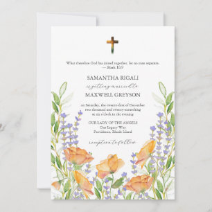 Watercolor Floral Wedding Invitations Christian