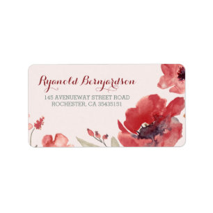 Watercolor Floral Wedding Label