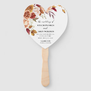 watercolor floral Wedding Program Hand Fan
