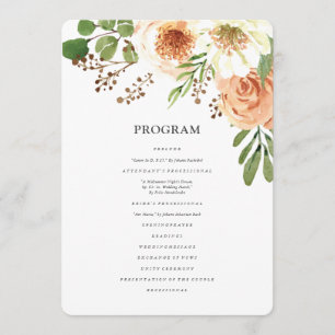 Watercolor Floral Wedding Programme
