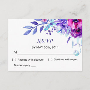 Watercolor Floral Wedding R S V P Reply Card