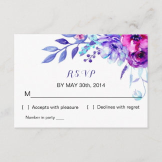 Watercolor Floral Wedding | R S V P Reply Card