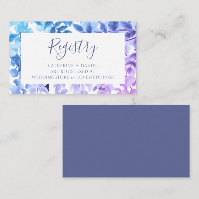 Watercolor Floral Wedding Registry Card (Front/Back)