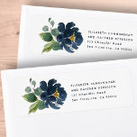Watercolor Floral Wedding Return Address<br><div class="desc">Composed of simple sans serif typography with a touch of flower in watercolor.

This is designed by White Paper Birch Co. exclusive for Zazzle.

Available here:
http://www.zazzle.com/whitepaperbirch</div>