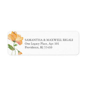 Watercolor Floral Wedding Return Address Labels