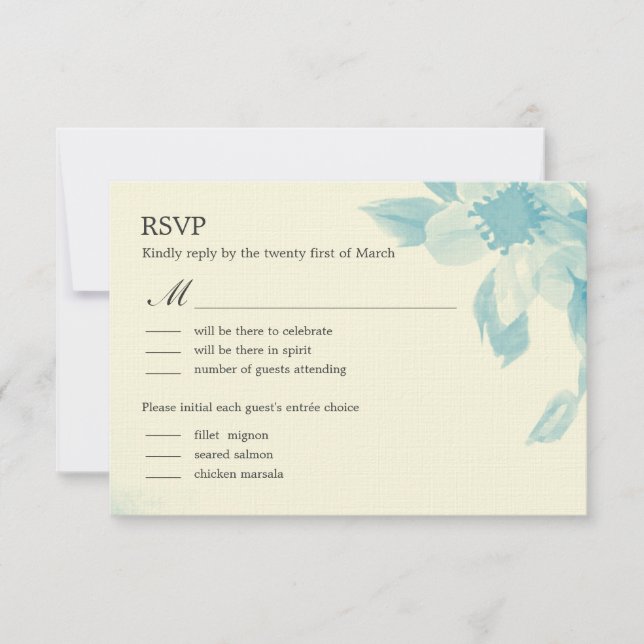Watercolor Floral Wedding RSVP Card (Front)