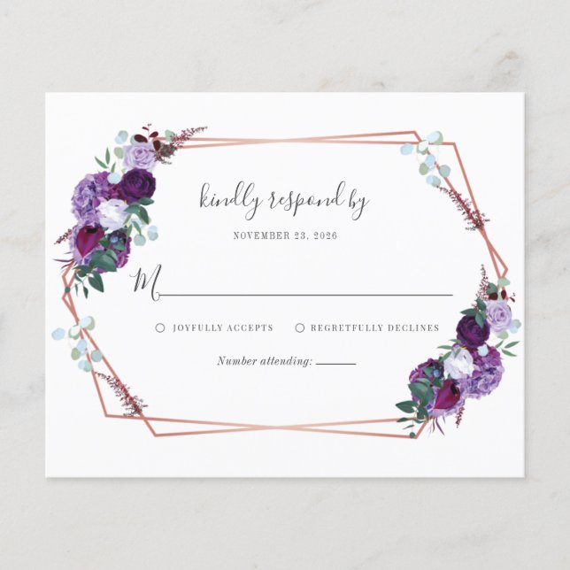 Watercolor Floral Wedding RSVP Enclosure (Front)